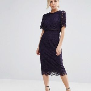 ASOS Navy Lace Midi Dress